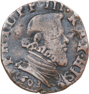 obverse: Milano. Filippo III di Spagna (1598-1621). Quattrino 1603