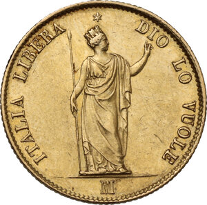 obverse: Milano. Governo provvisorio di Lombardia (1848). 20 lire 1848