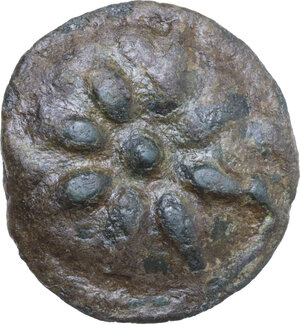 obverse: Northern Apulia, Luceria. Light series. AE Cast Teruncius, c. 217-212 BC