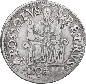 reverse: Roma. Pio IV (1559-1565), Gian Angelo de  Medici. Testone