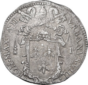 obverse: Roma. Urbano VIII (1623-1644) Maffeo Barberini. Testone 1625 A. II