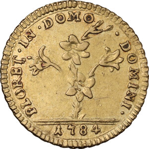 obverse: Roma. Pio VI (1775-1799), Giovanni Angelo Braschi. Mezza doppia romana 1784