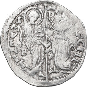 obverse: Venezia. Nicolò Marcello (1473-1474). Marcello o mezza lira con sigle BD, Bartolomeo Donà massaro