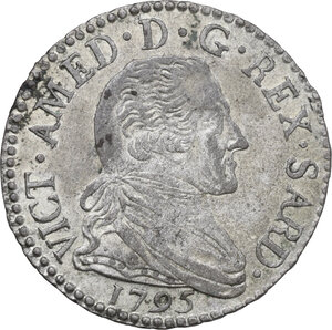 obverse: Vittorio Amedeo III (1773-1796). 20 soldi 1795