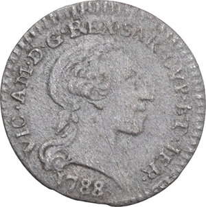 obverse: Vittorio Amedeo III (1773-1796). 1/2 reale 1788