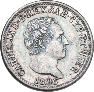 obverse: Carlo Felice (1821-1831). 50 centesimi 1826 Torino