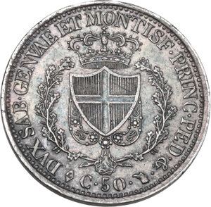 reverse: Carlo Felice (1821-1831). 50 centesimi 1826 Torino