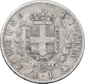 reverse: Vittorio Emanuele II (1861-1878). Lira 1861 F