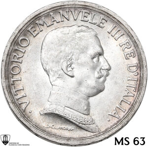 obverse: Vittorio Emanuele III (1900-1943). 2 lire 1914