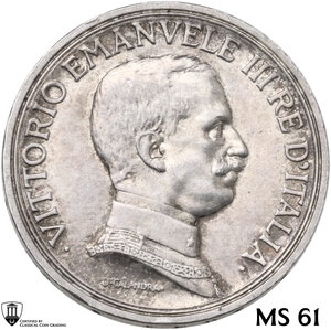 obverse: Vittorio Emanuele III (1900-1943). 2 lire 1914