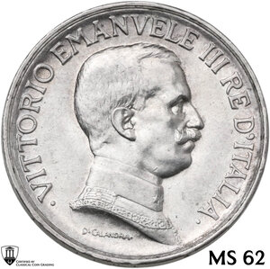 obverse: Vittorio Emanuele III (1900-1943). Lira 1915