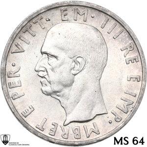 obverse: Vittorio Emanuele III (1900-1943). 5 lek 1939 A. XVII