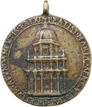 reverse: Paolo V (1605-1621), Camillo Borghese di Roma. Medaglia 1605 per la posa della prima pietra nella Cappella Borghese della Basilica di Santa Maria Maggiore