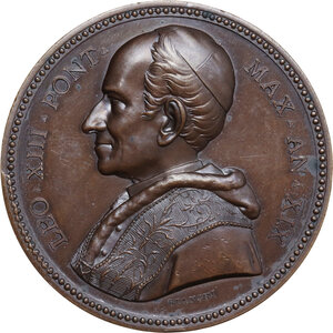 obverse: Leone XIII (1878-1903), Gioacchino Pecci. Medaglia annuale, A. XIX. Unità della Chiesa