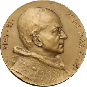 obverse: Pio XI (1922-1938), Achille Ratti. Medaglia 1929 A. VIII per il Giubileo Sacerdotale del Pontefice