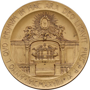 reverse: Pio XI (1922-1938), Achille Ratti. Medaglia 1929 A. VIII per il Giubileo Sacerdotale del Pontefice