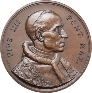 obverse: Pio XII (1938-1959), Eugenio Pacelli. Medaglia premio per gli alunni benemerenti del Seminario di Faenza