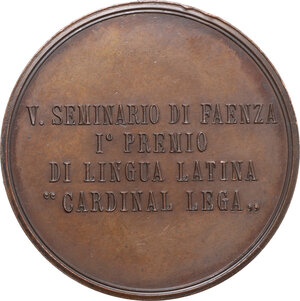 reverse: Pio XII (1938-1959), Eugenio Pacelli. Medaglia premio per gli alunni benemerenti del Seminario di Faenza