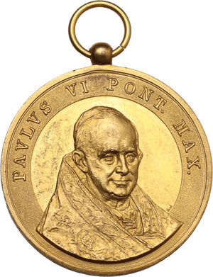 obverse: Paolo VI (1963-1978), Giovanni Battista Montini.. Medaglia BENE MERENTI con appiccagnolo