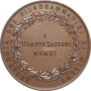 reverse: Accademia dei Filodrammatici di Milano. Medaglia 1829 in onore della cantante lirica Giuditta Pasta