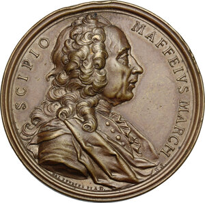 obverse: Verona. Scipione Maffei (1675-1755) Storico e drammaturgo. Medaglia 1908, Liceo Scipione Maffei della città di Verona