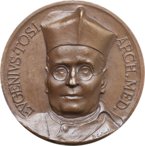 obverse: Eugenio Tosi (1864-1929), arcivescovo di Milano. Medaglia celebrativa