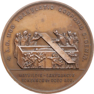 reverse: Medaglia 1956 a ricordo dell 850° anniversario di traslazione del Corpo di san Geminiano