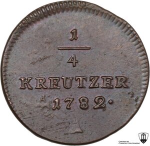 reverse: Austria. Joseph II (1780-1790). 1/4 kreutzer 1782 A, Vienna mint