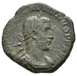 obverse: GALLIENO (253-268). Roma. Sesterzio. 253-254. AE (13,87 g). D/ IMP C P LIC GALLIENVS AVG, busto laureato e corazzato a destra, con drappeggio sulla spalla; R/ FIDES MILITVM, S-C, Fides stante, regge due insegne. RIC V 213. BB. nr.reg.601/24