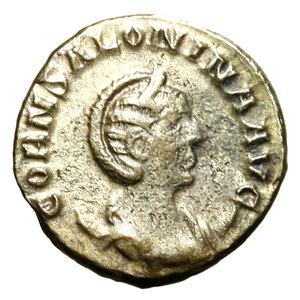 obverse: SALONINA (moglie di Gallieno) Antoniniano per Samosata (g. 3,57) SALONINA AVG, Busto diad. a ds. su crescente R/ Gallieno e Salonina si stringono la mano. RIC 63.   AR    RARO   SPL