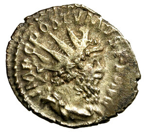 obverse: POSTUMO (254-267) Antoniniano per Colonia (g. 3,22) Busto rad. a ds. R/ Serapide stante a sn. RIC 329; C. 360.   AR    RARO  SPL