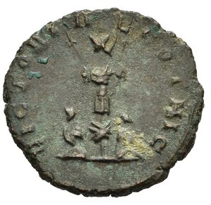 reverse: CLAUDIO II (268-270). Cizico. Antoniniano. MI (3,12 g). D/ IMP CLAVDIVS P F AVG, busto radiato, drappeggiato e corazzato a destra, visto di spalle; R/ VICTORIAE GOTHIC, trofeo con due prigionieri alla base. RIC V.1 251. qSPL. nr.reg.601/24