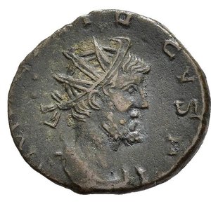 obverse: TETRICO I (271-274). Imitazione coeva. Antoniniano. MI (1,84 g). D/ IMP C TETRICVS P F AVG, busto radiato, drappeggiato e corazzato a destra; R/ COMES AVG, Vittoria, stante, regge corona e palma. Cfr. RIC V 56. BB. nr.reg.601/24