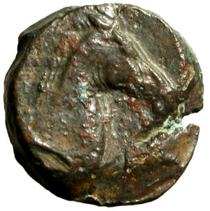 reverse: CARTAGINE. (ca 300-264 aC) Shekel (17 mm, g. 5,63) Testa di Tanit a sn. R/ Testa di cavallo a ds. SNG Cop. 151    AE     qSPL