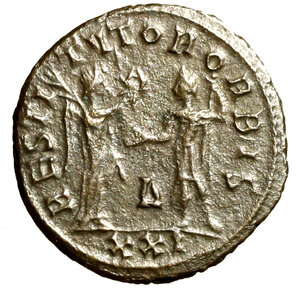 reverse: AURELIANO (270-275) Antoniniano . IMP AVRELIANVS AVG, Busto rad a ds. R/ RESTITVTOR ORBIS.   (g. )    AE   BB