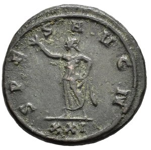 reverse: PROBO (276-282). Siscia. Antoniniano riformato. AE (5,04 g). D/ IMP PROBVS INV AVG, busto radiato, drappeggiato e corazzato a destra, visto di spalle; R/ SPES AVG N, Spes stante, regge ramoscello; in esergo XXI. RIC V 790. BB. RARO. nr.reg.601/24