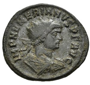 obverse: NUMERIANO (282-283). Ticino. Antoniniano riformato. MI (4,44 g). D/ IMP NVMERIANVS P F AVG, busto radiato, drappeggiato e corazzato a destra; R/ PROVIDENTIA AVG, Providentia stante, regge spighe e una cornucopoa; in esergo VIXXI. RIC V.2 447. MB.  nr.reg.601/24