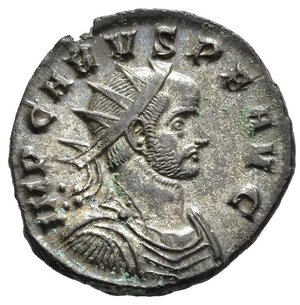 obverse: CARO (282-283). Ticino. Antoniniano riformato. AE (4,14 g). D/ IMP CARVS P F AVG, busto radiato, drappeggiato e corazzato a destra; R/ SPES PVBLICA, Spes, incedente, regge un fiore, in esergo SXXI. RIC Vb, 82. mBB. nr.reg.601/24