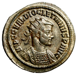 obverse: DIOCLEZIANO (285-286) Antoniniano per Siscia. Busto rad. a ds. R/ IOVI CONSERVATORI stante a sn. con fulmine e asta. RIC 267  AE arg  (g. 3,31)  qFDC