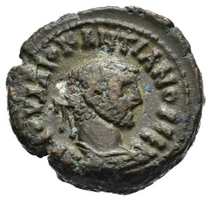 obverse: DIOCLEZIANO (284-305). Alessandria. Tetradracma. 287-288 circa. AE (9,40 g). D/ A K Γ OVA ΔIOKΛHTI[ANOC CЄB, busto laureato, drappeggiato e corazzato a destra; R/ Atena stante regge Nike e lancia, ai lati L e Δ. Emmett 4029. qSPL nr.reg.601/24