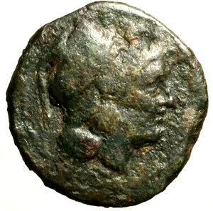 obverse: ANONIME (215-212 a.C.) Triente (24 mm, g. 12.49) Testa elmata di Minerva a ds.; R/ Prora di nave a ds. Cr. 41/7b; Syd. 105.    AE    BB