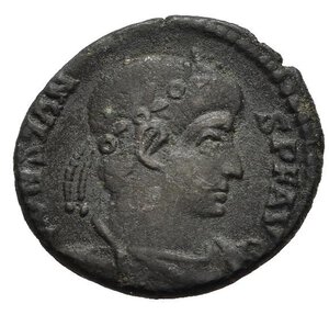 obverse: COSTANTE (337-350). Roma. Bronzo. AE (1,43 g). D/ D N CONSTANS P F AVG, busto diademato, drappeggiato e corazzato a destra; R/ VICTORIAE D D AVGGG N N, due Vittorie affrontate, ciascuna regge una corona, tra di loro un ramo di palma, in esergo R.S. RIC VIII 92. BB.  nr.reg.601/24