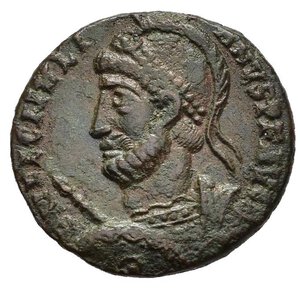 obverse: GIULIANO II (361-363). Roma. AE2. AE (3,26 g). D/ D N FL CL IVLIANVS P F AVG, busto elmato e corazzato a sinistra, regge uno scudo e punta una lancia; R/ VOT X MVLT XX in corona d alloro, in esergo VRB.ROM.Q. RIC VIII 329. mBB. nr.reg.601/24