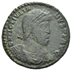 obverse: GIULIANO II il Filosofo (361-363) AE 2 per Costantinopoli. D/ Busto diad. e corazzato a ds. R/ Bue api a ds.; sopra, due stelle; sotto, un aquila con una corona nel becco. AE. (g. 8.49 mm. 28) RIC 320; LRBC 469. Raro qBB nr.reg. 578/24