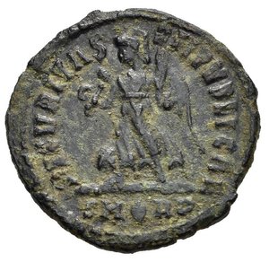 reverse: VALENTE (364-378). Roma. AE3. AE (2,48 g). D/ D N VALENS P F AVG, busto diademato, drappeggiato  corazzato a destra; R/ SECVRITAS REI PVBLICAE, Vittoria stante regge corona e palma, in esergo SM (foglia di edera) RP. RIC IX, S. 122, 28 (a). BB.  nr.reg.601/24