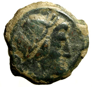 obverse: ANONIME (dopo 211 a.C.) Semisse (22 mm, g. 4.8). Testa laur. di Saturno a ds. R/ Prora di nave a ds. Cr. 56/3; Syd. 143a.    AE    qBB 