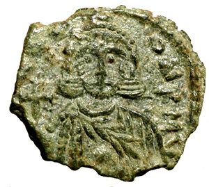 obverse: LEONE III Isaurico con COSTANTINO V (717-741) Follis per Siracusa (722-730) Busto frontale coronato e drapp. di Leone, con globo crucigero e akakia R/ Busto frontale coronato e drapp. di Costantino, con globo crucigero e akakia, posto su una barra orizzontale; in esergo, grande M tra SC-L. Dumb. 54; Sear 1530 (g. 3,11)    AE   splendida patina verde  +SPL    RARO