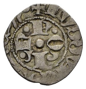 obverse: L AQUILA. Ludovico I d Angiò pretendente (1382-1384). Bolognino. Ag (0,53 g). D/ letter AQLA nel campo disposte a croce; R/ busto frontale si San Pietro da Morrone Celestino V. MIR 49. NC. Tosato, qBB