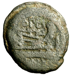 reverse: OPIMIA. Q. Opeimius (168-158 a. C.) Asse. Testa di Giano bifronte R/ Prora di nave a ds. Cr. 190/1    (g. 22,47)    AE    BB