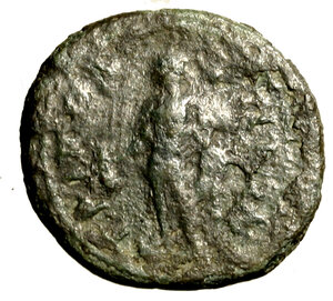 reverse: CARIA. Antiochia (ca 138-192) AE. Busto elmato di Athena a ds. R/ Mercurio stante a sn. con caduceo. BMC 12.    (g. 5,19)   AE    RARO   MB